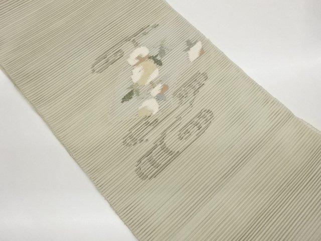 JAPANESE KIMONO / NAGOYA OBI FOR SUMMER / WOVEN KIKU 